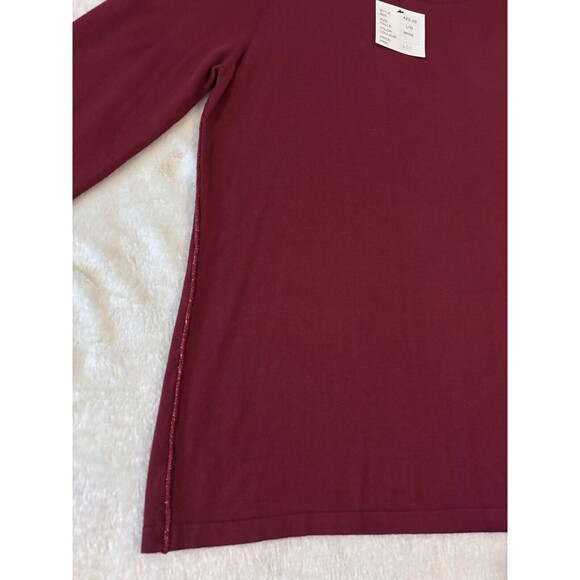 Orly Holiday Sweater Women Large Burgundy Wine Ladies Sparkle Accent Christmas - Picture 6 of 7